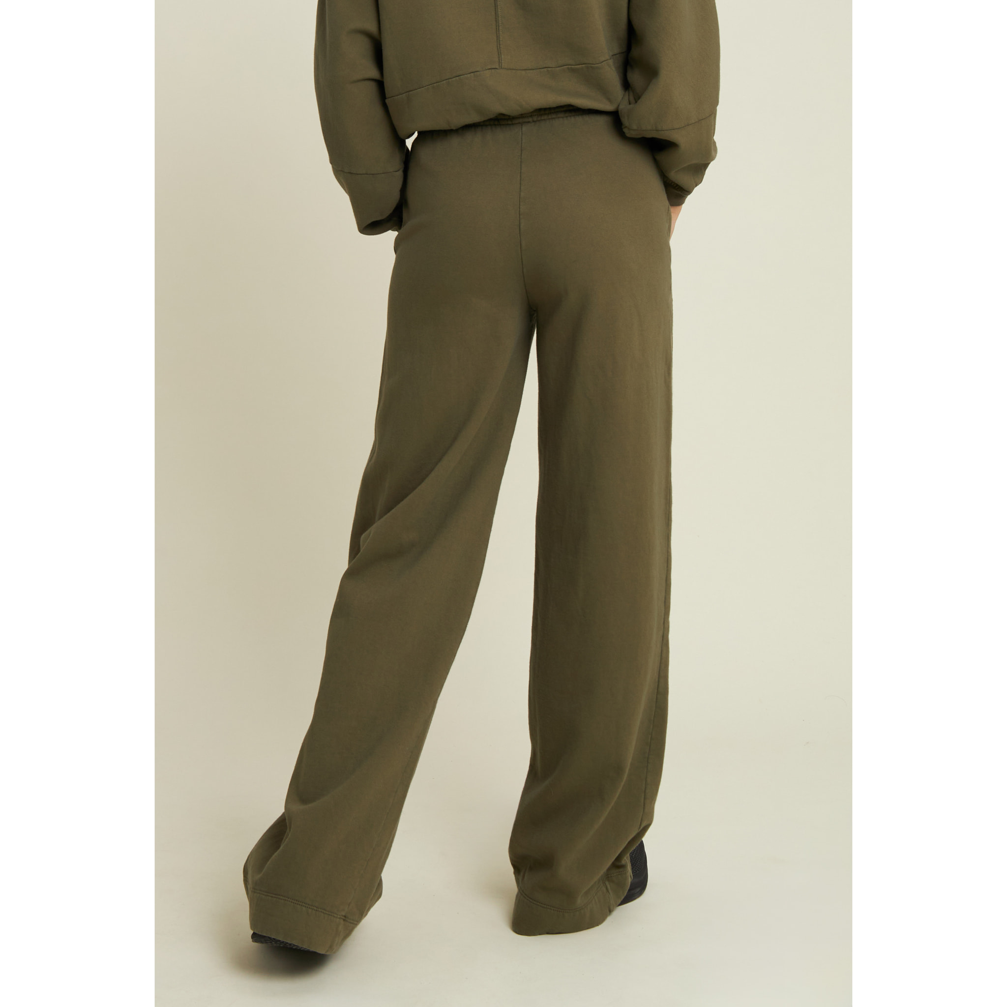 Pantaloni wide leg in felpa con stampa Flow