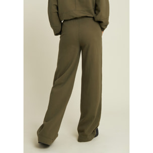 Pantaloni wide leg in felpa con stampa Flow