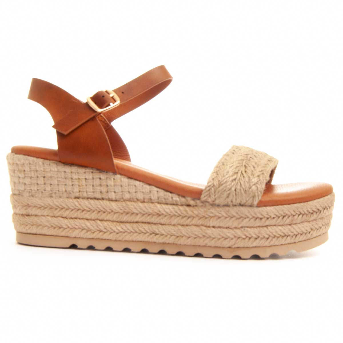 Sandalias de Cuña - Beige - Altura: 6 cm