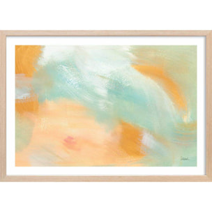 Poster orange blush Affiche + cadre en bois - Chêne