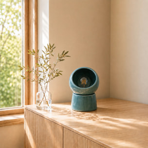 Lampe à poser en céramique bleue - Halo