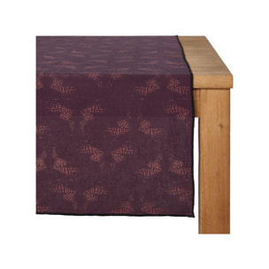 Chemin de table en lin et coton violet 50x150cm - ATOSIA 188