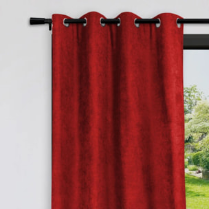Rideau anti-froid doublé polaire - Rouge