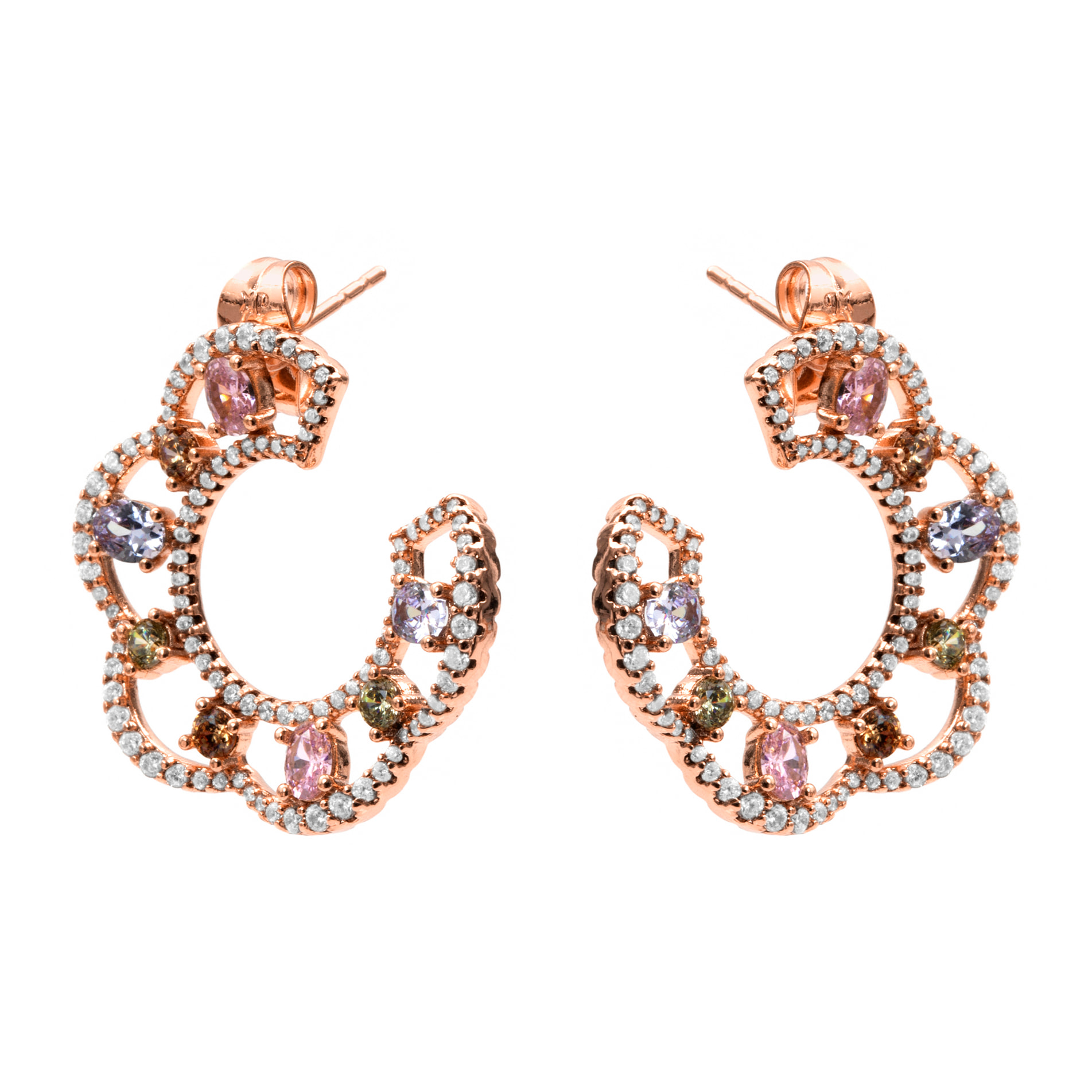 Pendientes Boy acabado oro rosa 18k