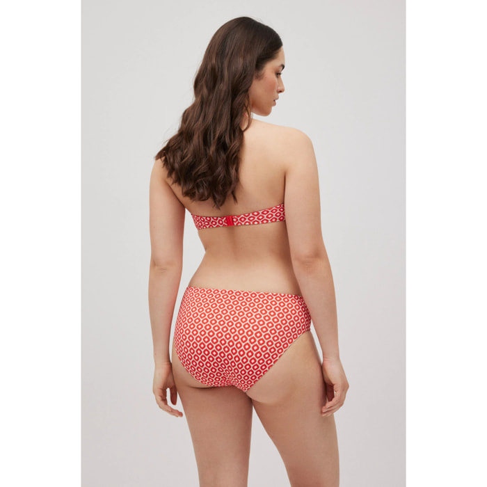Slip bikini modellante stampato in piqué