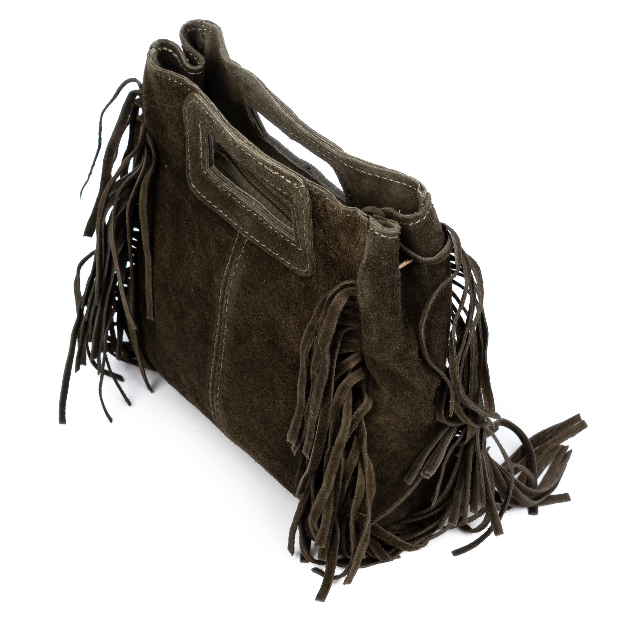 Barbata borsa a tracolla donna. Vera pelle Scamosciata con borchie decorative.