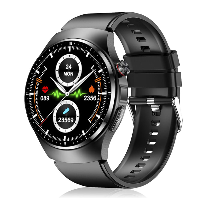 DAM Smartwatch TK25. ECG , glucosa en sangre, ácido úrico y lípidos, IMC grasa corporal, temperatura, O2 y tensión. 5,4x1,2x4,7 Cm. Color: Negro