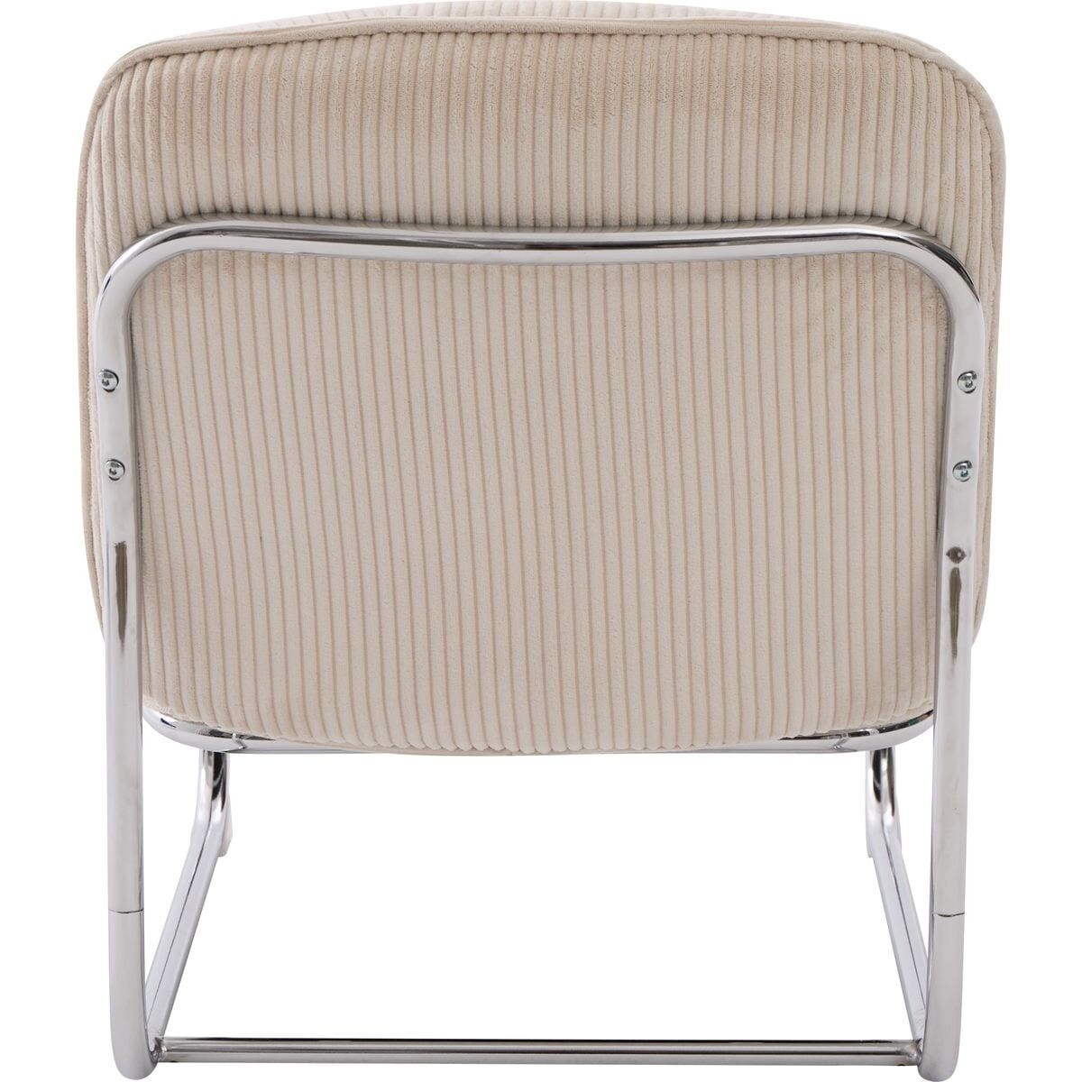 Fauteuil en velours côtelé et piètement chromé - MARVIN