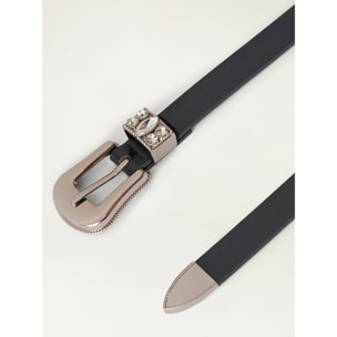 Oltre - Cintura con dettaglio pietre - Nero