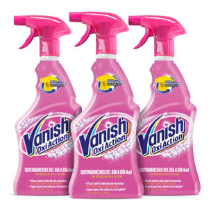 Vanish Oxi Action - Quitamanchas Del Día A Día (Para Ropa Blanca Y De Color, En Spray, Sin Lejía) - Pack 3 x 750 ml