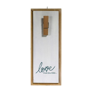 Portamemo Serenidad in legno con scritta love cm12x3h30