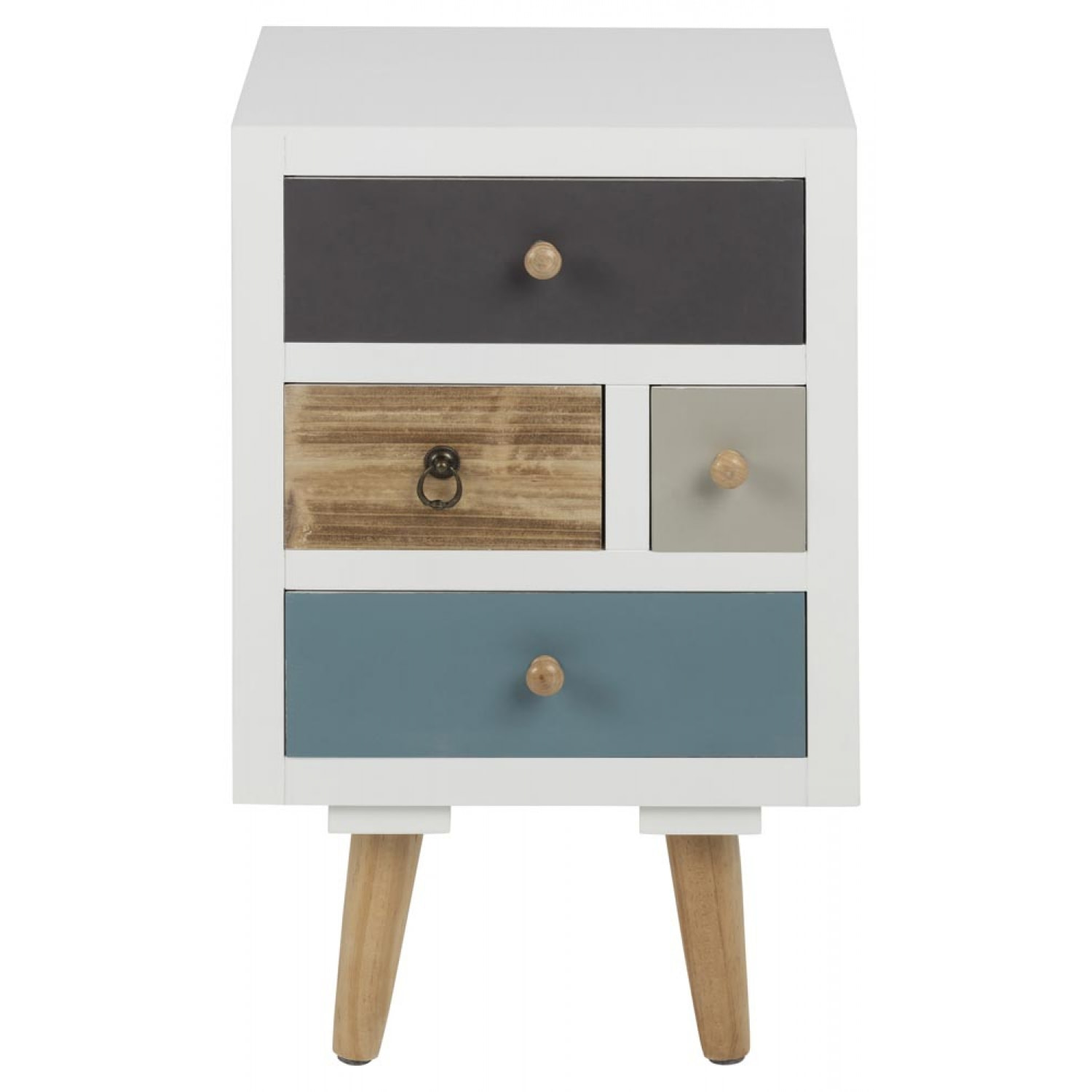 Table de chevet 4 tiroirs multicolore WILLIAM