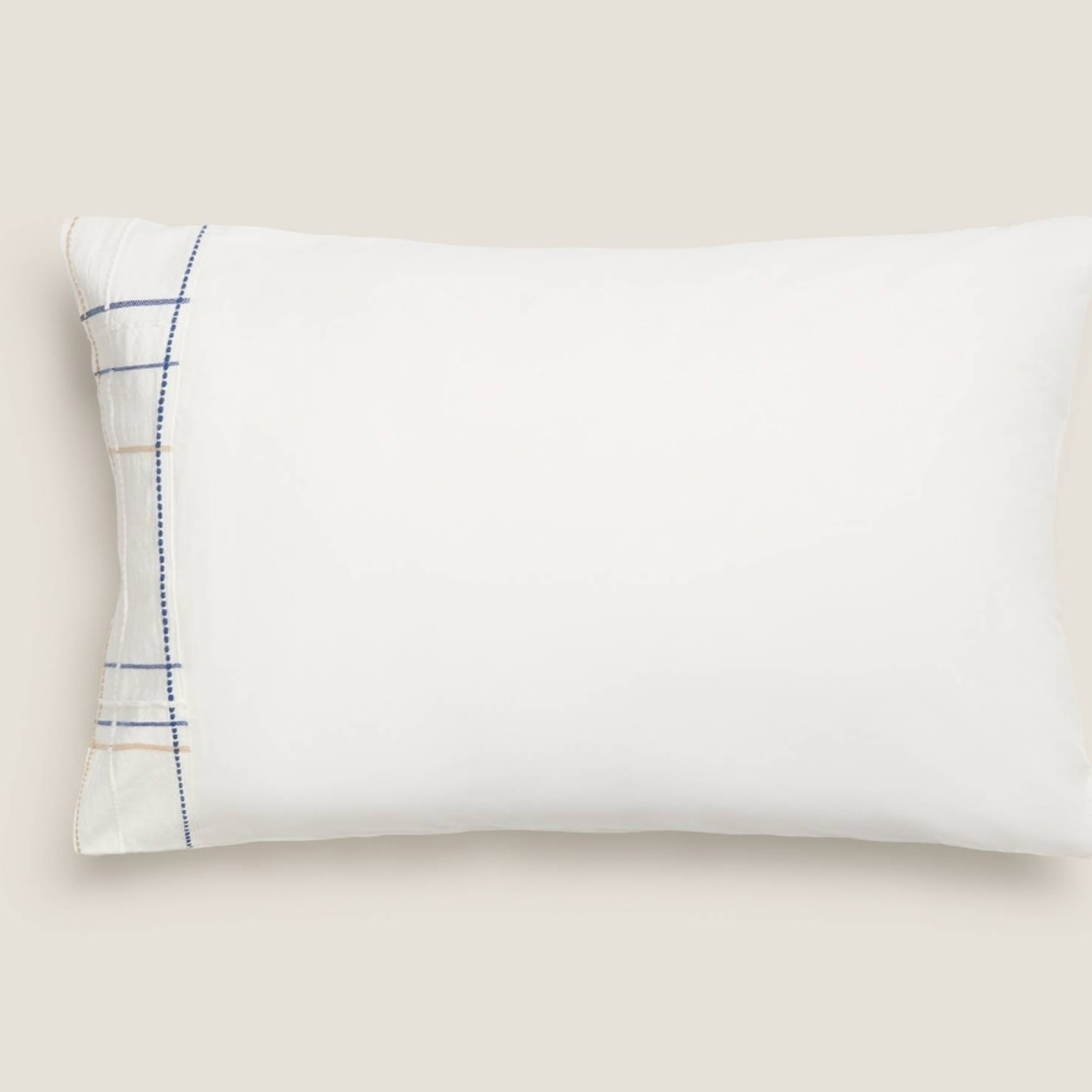 Funda almohada líneas Sole color blanco