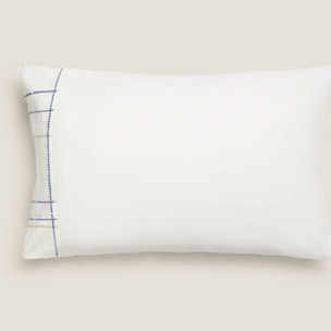 Funda almohada líneas Sole color blanco