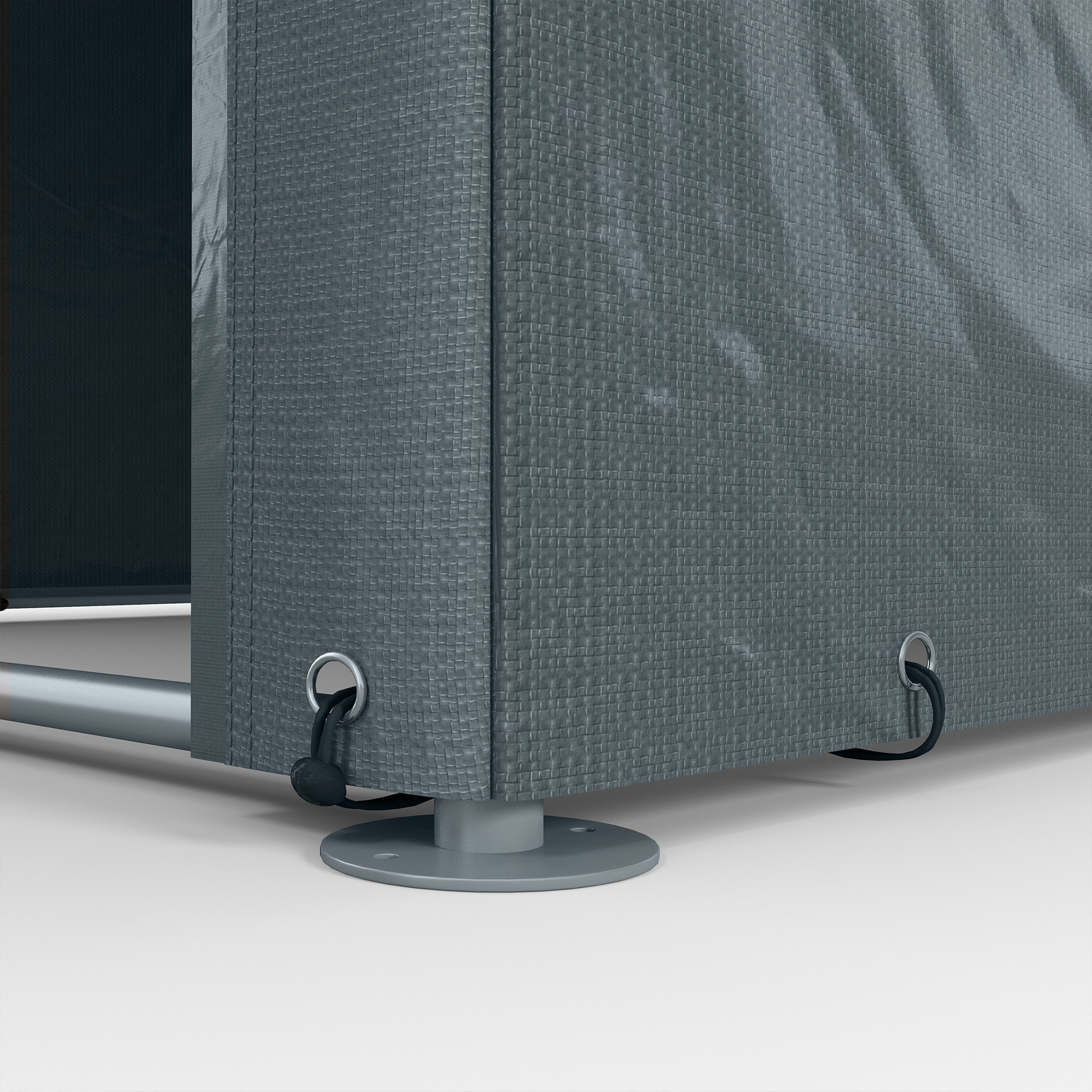 Carpa para Herramientas Bicicletas y Motos 1,6x2,2x1,7 m Garaje Portátil con 2 Habitaciones Puerta con Cremallera Impermeable Anti-UV Cochera Portátil para Jardín Gris Oscuro