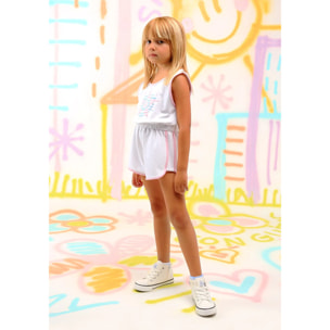 Tuta in peluche semplice con finiture bianche per bambine