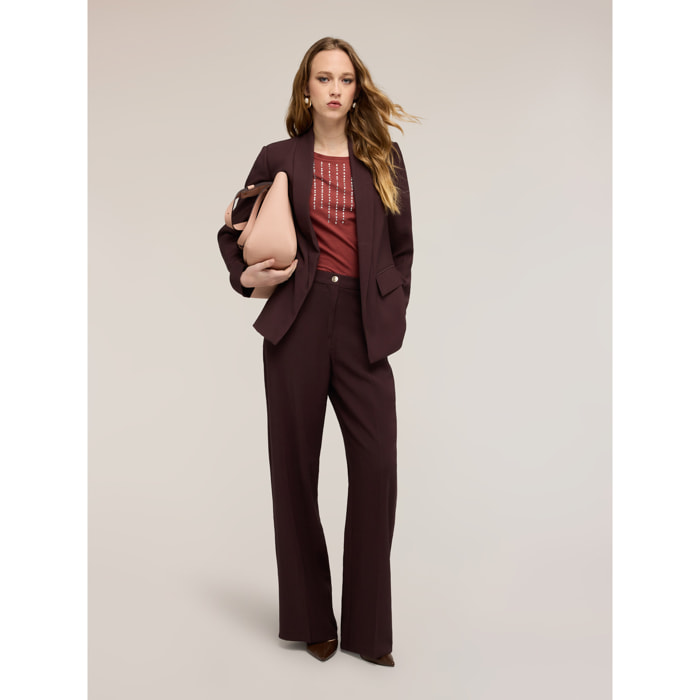 Motivi - Blazer con collo a scialle - Marrone