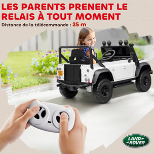 Voiture électrique enfant Land Rover Defender 110 SVX 12V 5Km/h max. télécommande blanc