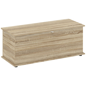 Coffre malle de rangement coffre à jouets dim. 100L x 40l x 40H cm panneaux particules bois chêne