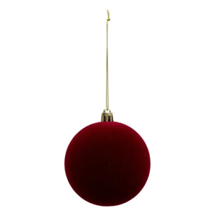 Boule de Noël pailletté rouge x9 80mm