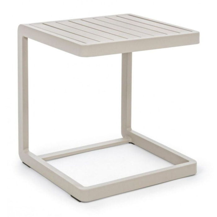 Set di 2 tavolini rettangolari KONNOR in alluminio bianco KONNOR in alluminio beige