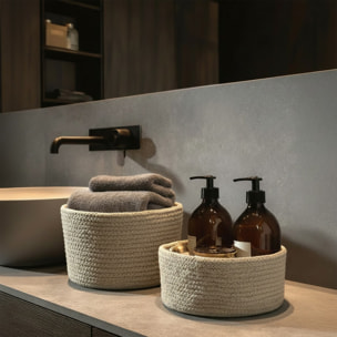 Panier de rangement coton TOBAGO Beige 21x10cm Spirella