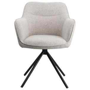 Lot de 2 chaises en tissu gris DANNA