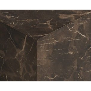 Pula - table basse - effet marbre - 80 cm - Marron