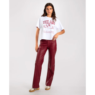 Camiseta de mujer manga corta con serigrafía