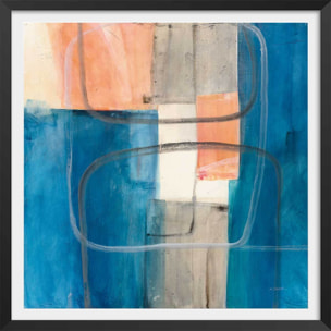 Affiche Passage bleue Affiche + cadre en bois - Noir