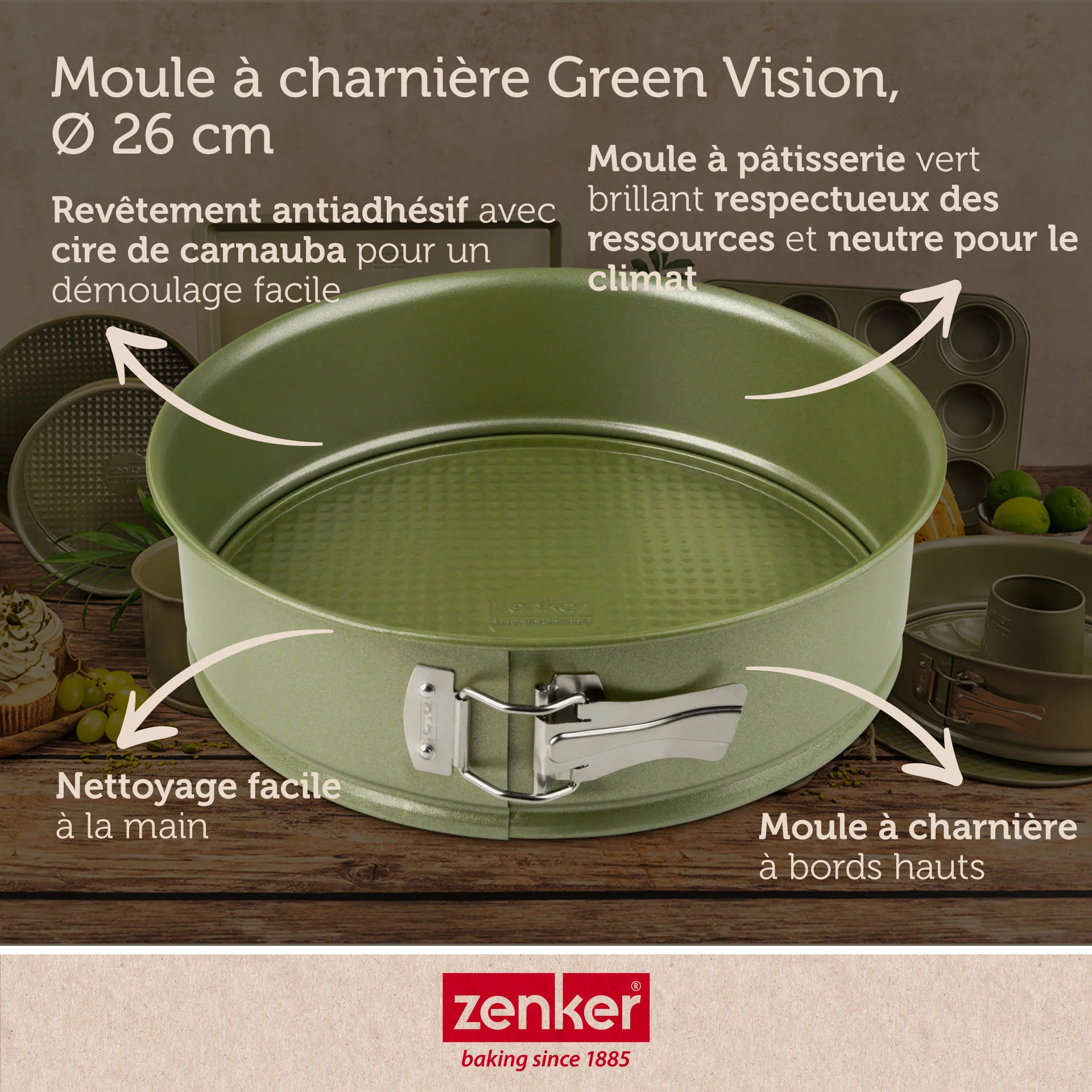 Ensemble de 2 Moules à manqué à charnière Zenker Green Vision