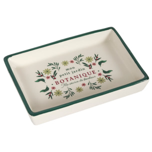 Vide-Poche - HOME DECO FACTORY - Jardin Printanier - Céramique - Beige et Vert