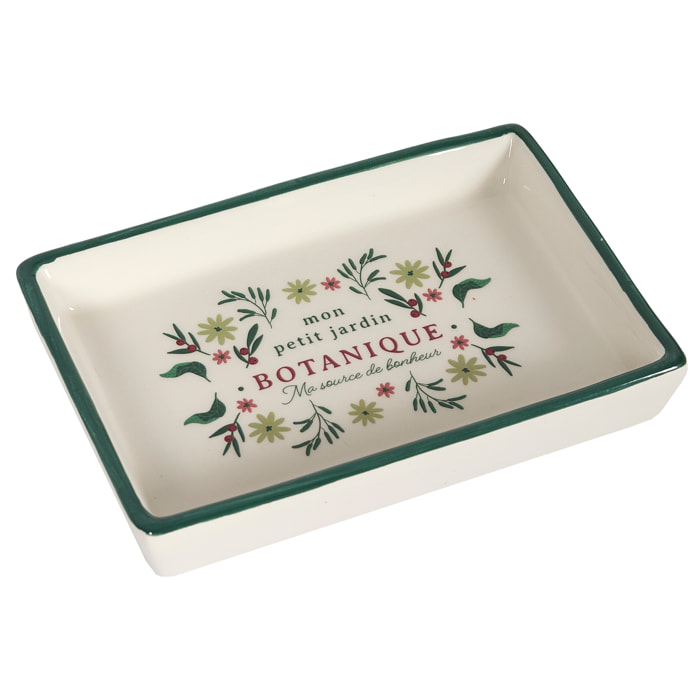 Vide-Poche - HOME DECO FACTORY - Jardin Printanier - Céramique - Beige et Vert