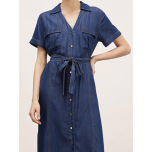 Motivi - Vestido camisero de TENCEL™ - Azul