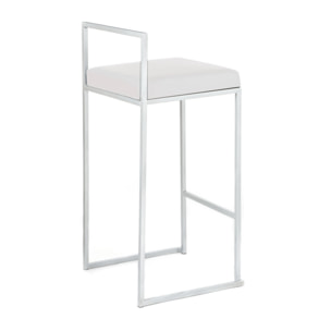 Tomasucci Lot de 2 TABOURETS DODO BLANC Blanc