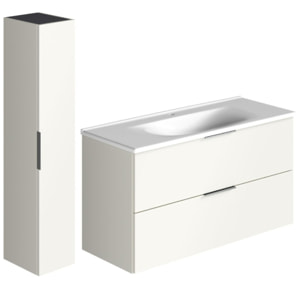 Meuble vasque 120 cm BURGBAD Olena blanc brillant + colonne