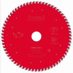 Lame pour scie circulaire portative sans fil FREUD - Ø216 2/1,4 AL30 Z66 TP 0° - F03FS10089 -FR16A002MC