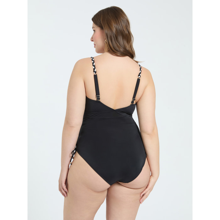 Fiorella Rubino - Bañador entero con estampado tropical - Negro