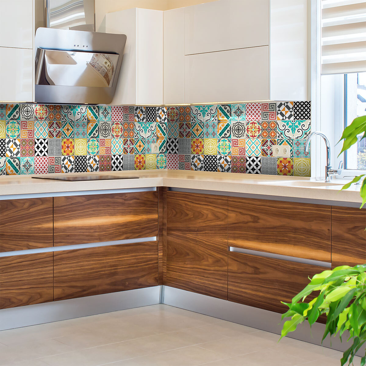 Stickers muraux - Sticker Mural Carrelage adhésif Cuisine Salle de Bain - 24 STICKERS CARRELAGES AZULEJOS TINA