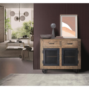 Mueble auxiliar - madera de mango y hierro - 85x100x38cm