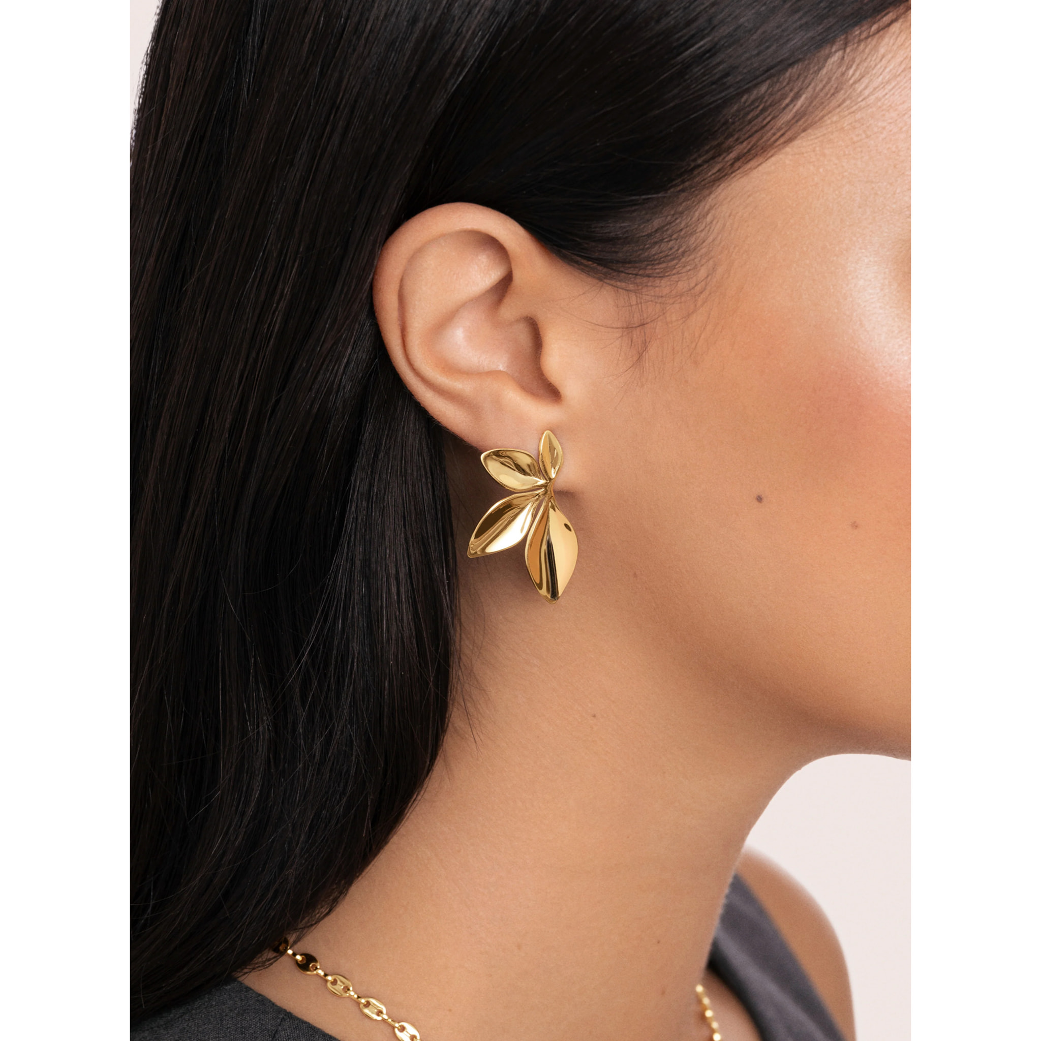 Pendientes Camila Acero Baño Oro