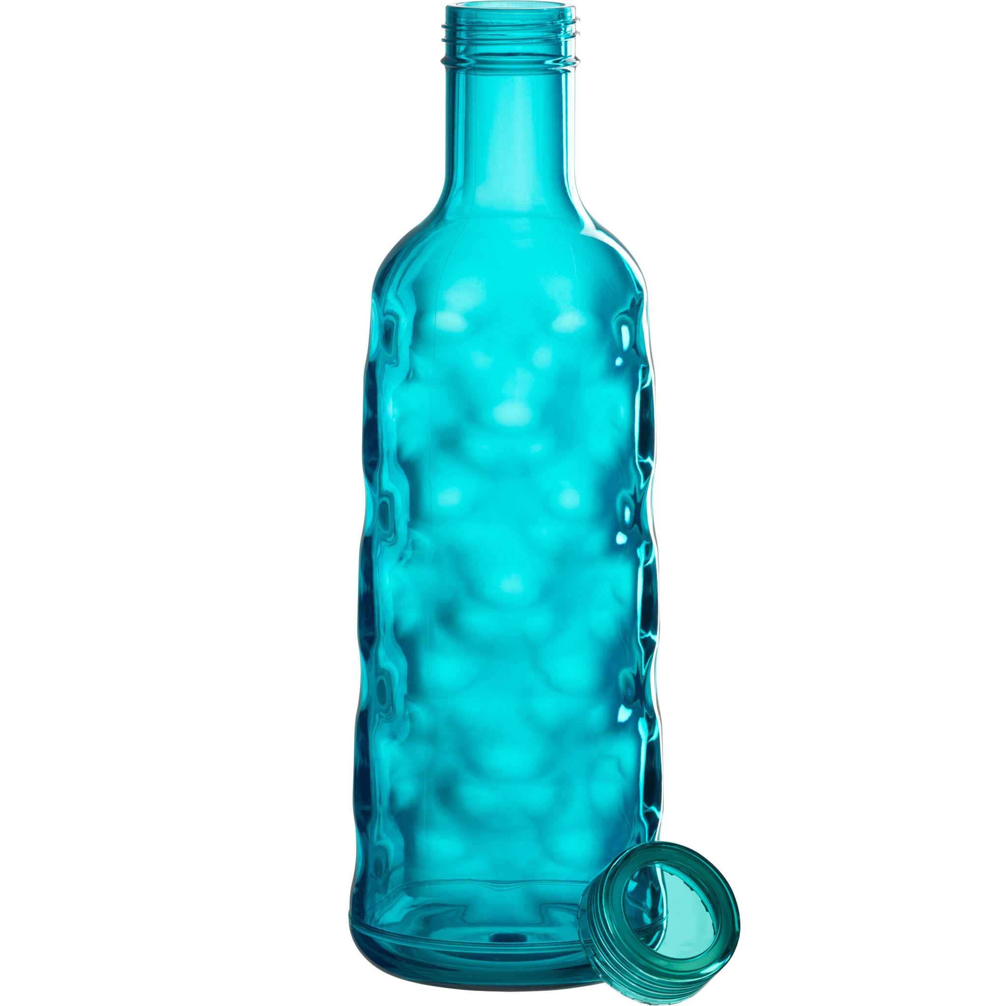 J-Line bouteille Martelée - plastique - bleu - boîte cadeau