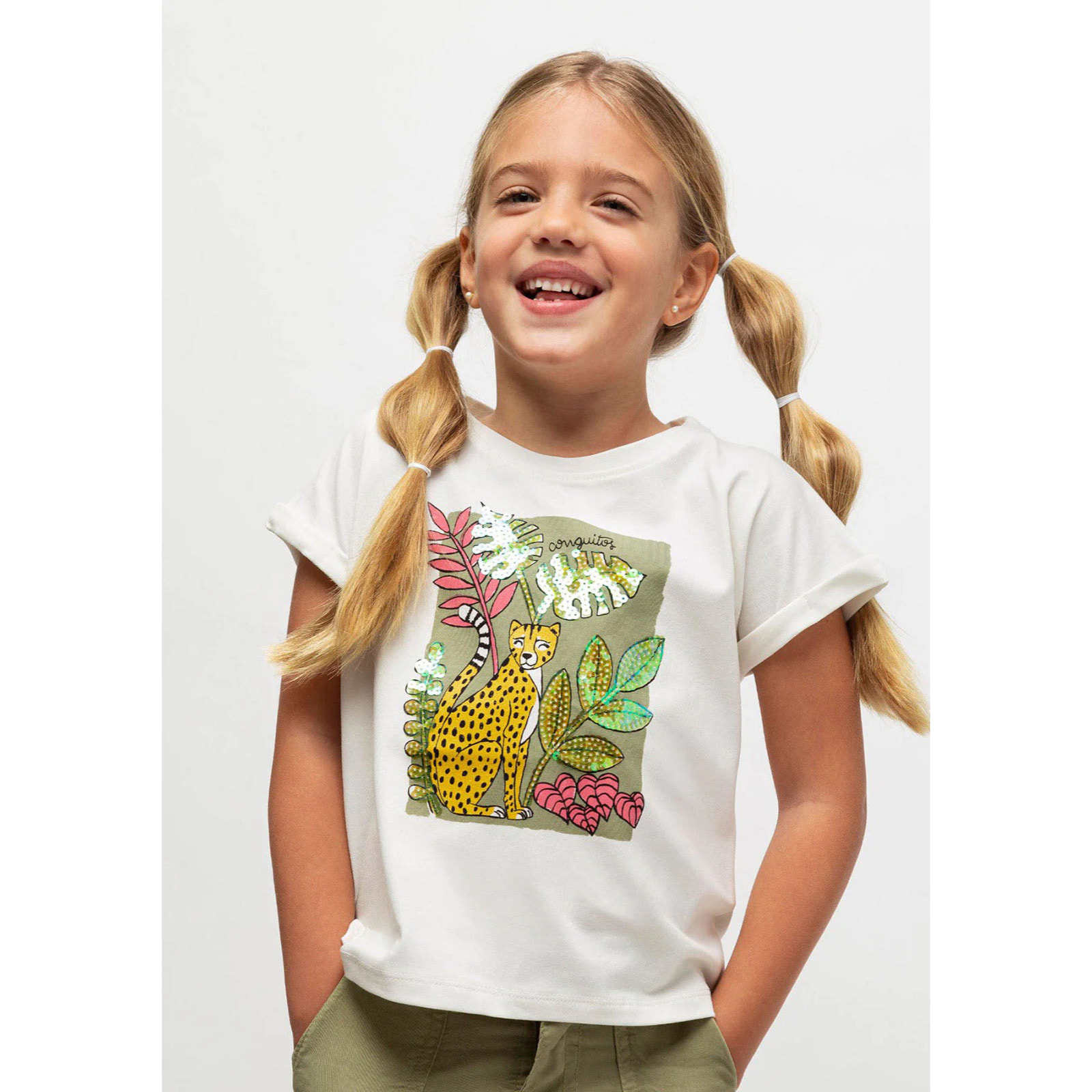 Camiseta de Niña Selva Lentejuelas