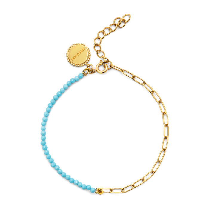 Pulsera Chic Turquoise Acero Baño Oro