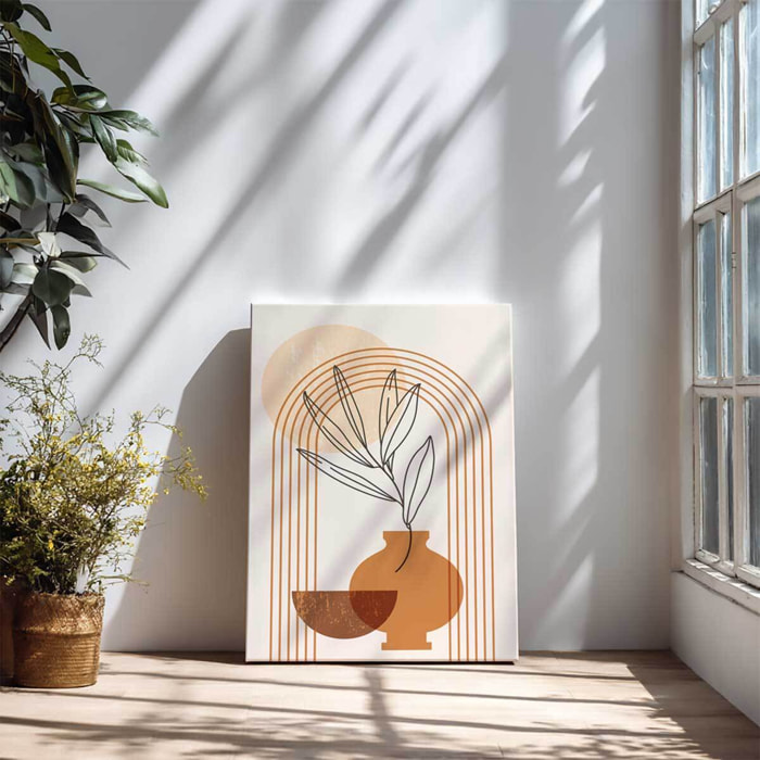 Tableau vase minimaliste terracotta Toile imprimée