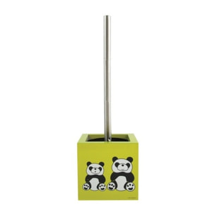 Brosse Wc avec support MDF & Acier Inox Carré Panda MSV