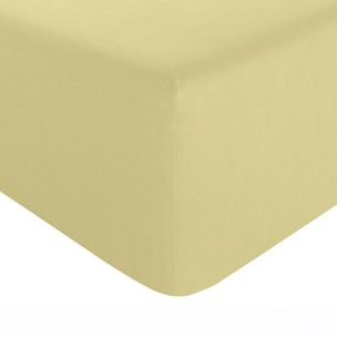 Drap Housse - Bonnet:30cm 100% lin LavÉ 160g Beurre