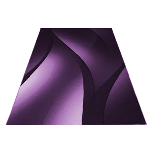 PLUS - Tapis à poils courts vague violet - PLU8010LIL