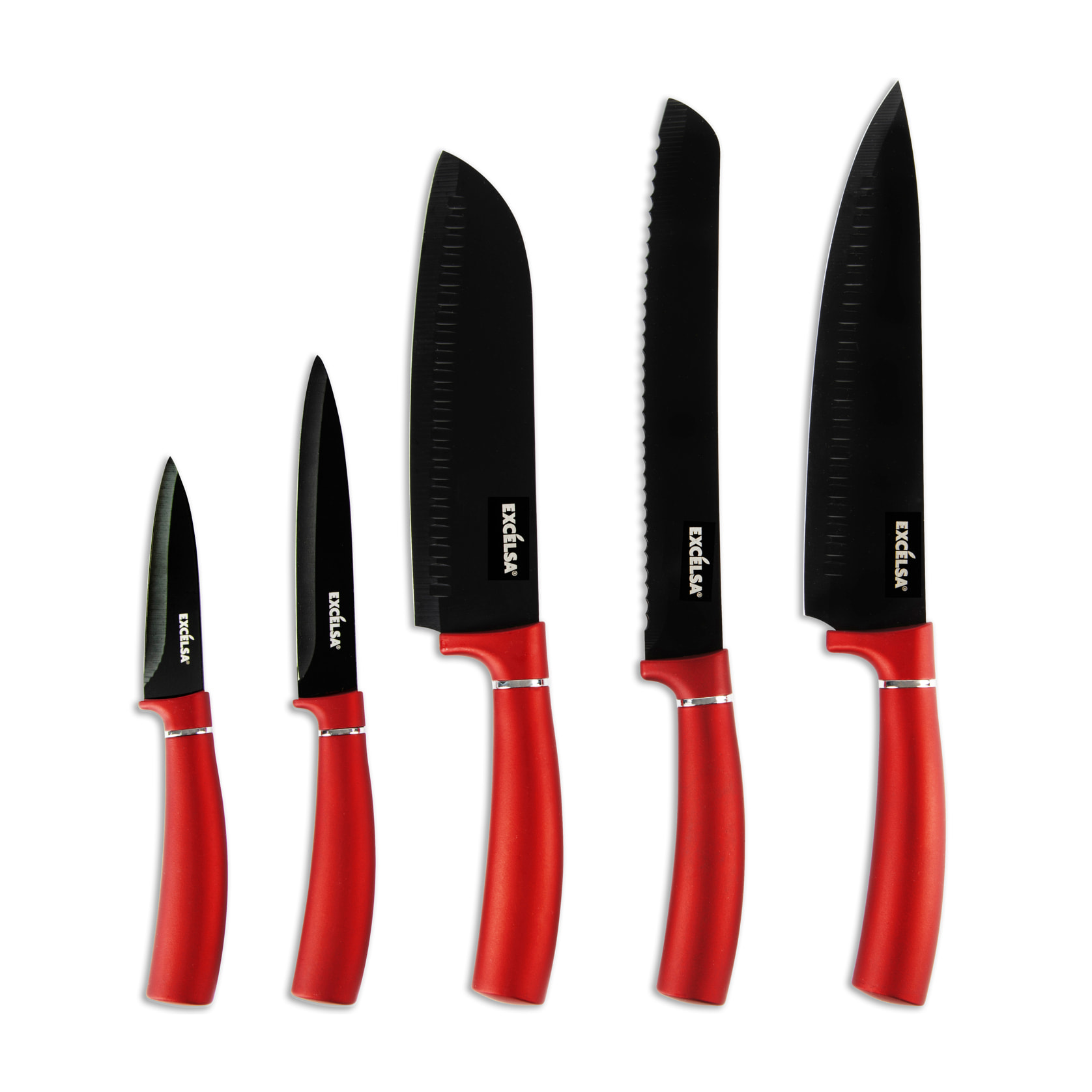 Set 6 coltelli con barra magnetica Excelsa – Phoenix, Acciaio Multicolore