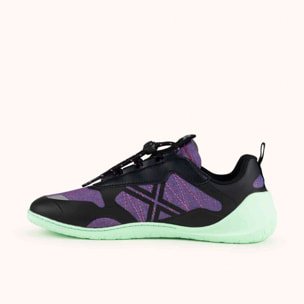 MUNICH FREESTEP 08 Zapatillas Wild Feet "Barefoot" negro y púrpura con suela verde menta